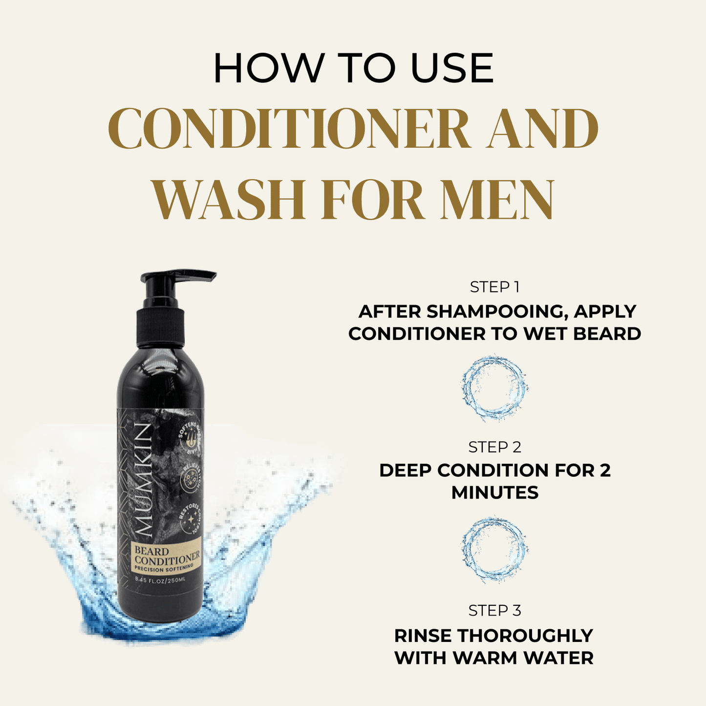 MUMKIN Beard Conditioner and Wash for Men