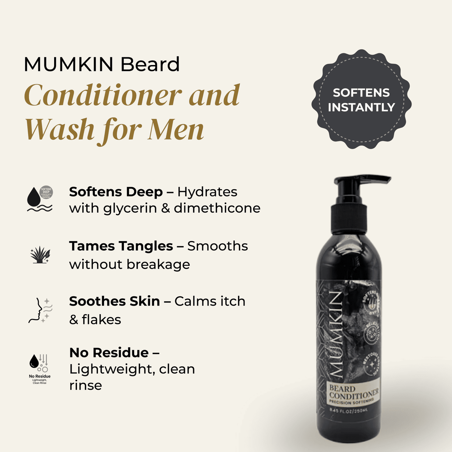 MUMKIN Beard Conditioner and Wash for Men