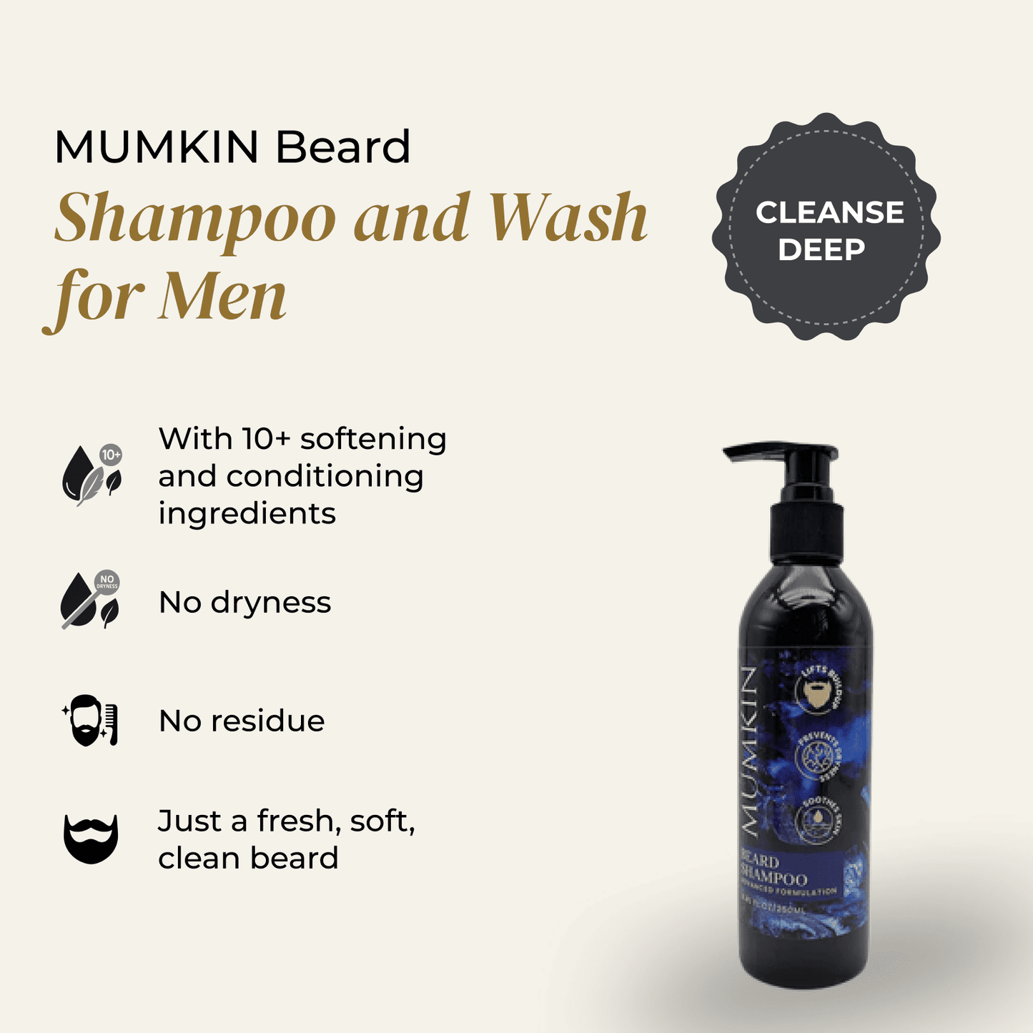 MUMKIN Beard Shampoo and Wash for Men