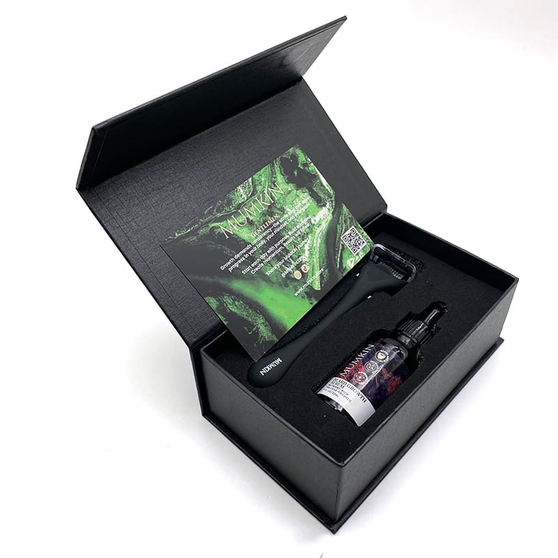MUMKIN Beard Growth Kit with 0.5mm Titanium Derma Roller & Beard Growth Oil