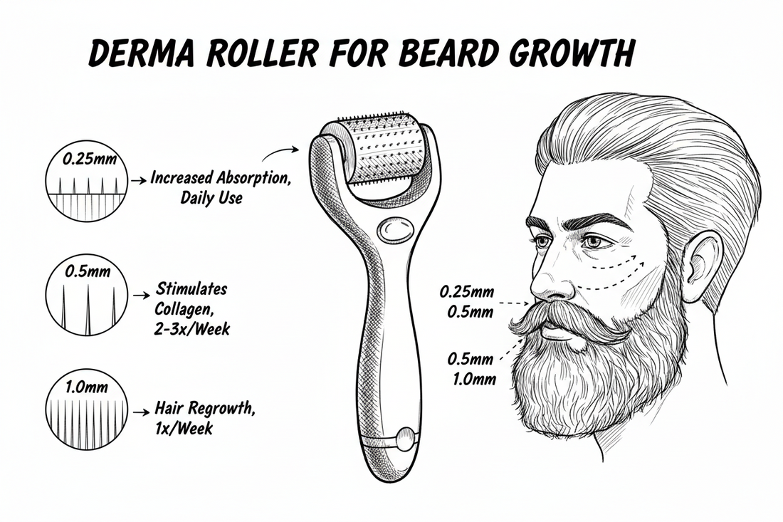 Derma Roller for Beard. Choosing the Right Needle Size for Best Growth
