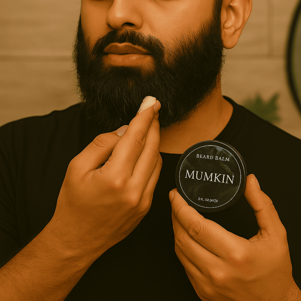 Step 4: How to use our Ultimate beard kit: Importance of beard balm which moisturizes and conditions the beard and skin, tames unruly hair for styling, and reduces itchiness and flaking