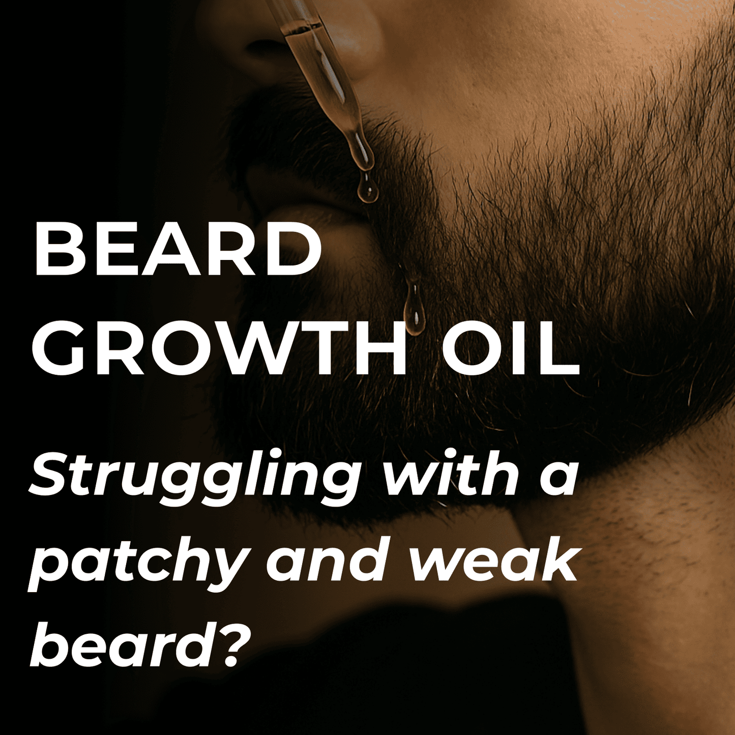 Applying Mumkin Beard Growth Oil with dropper to promote thicker, fuller beard and reduce patchy or weak beard growth naturally.