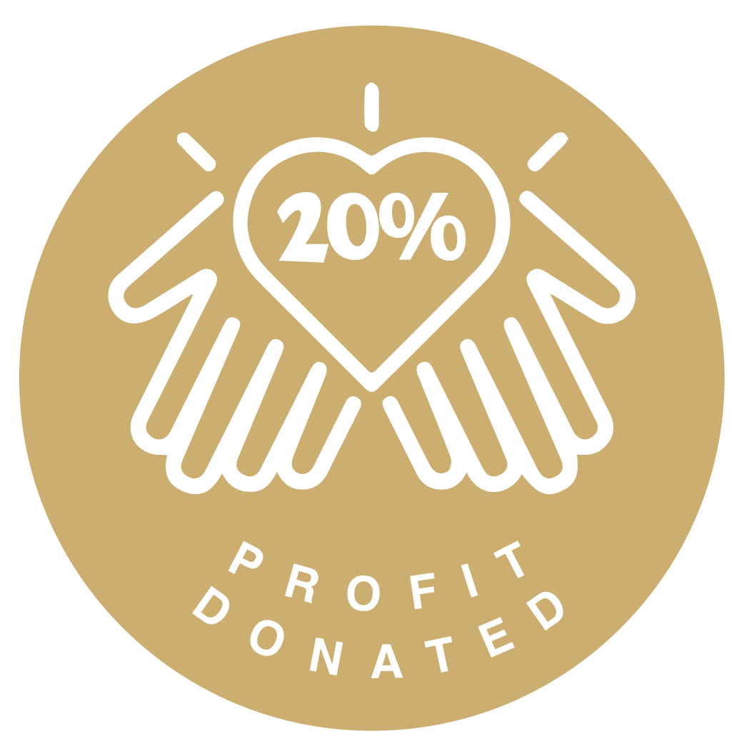 Icon showing 20% of beard oil profits go to a good cause