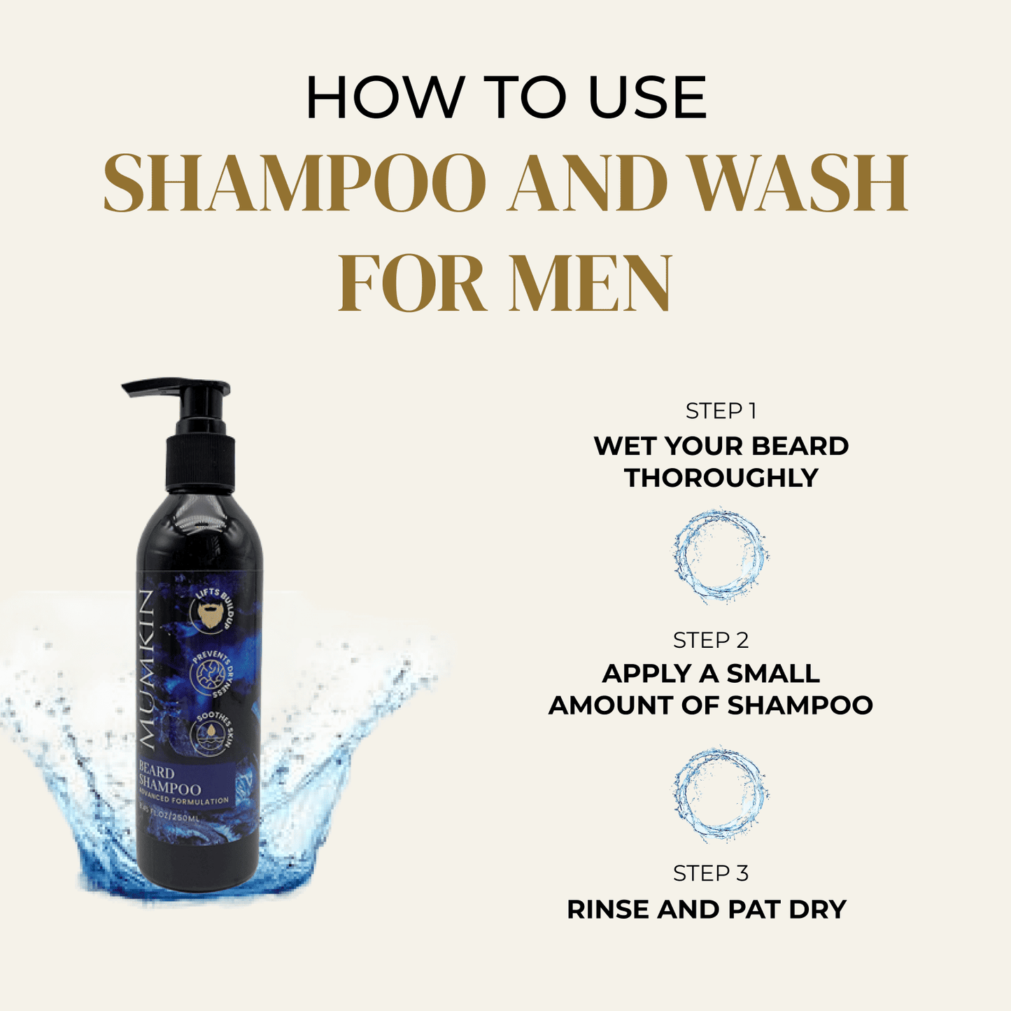 MUMKIN Beard Shampoo and Wash for Men