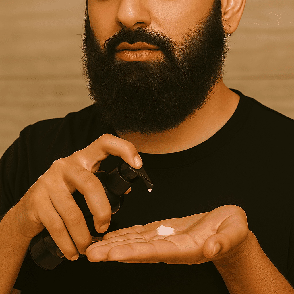 Step 2 on how to use our ultimate beard kit: Beard Conditioner moisturizes and hydrates facial hair and the skin underneath, which softens the beard, reduces frizz and tangles, and helps prevent dryness and itchiness. 