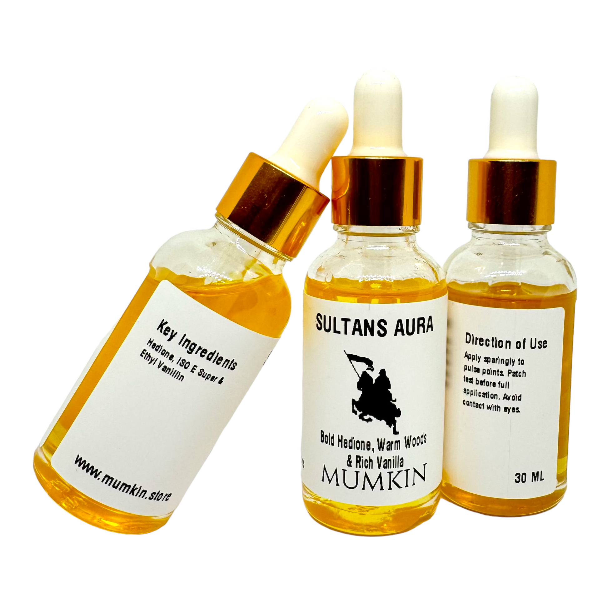 "SULTAN'S AURA" Luxury Fragrance Oil by MUMKIN – A Premium Blend of Bold Hedione, Warm Woods & Rich Vanilla for a Royal Scent Experience. Infused with antioxidants, it nourishes hair, promotes growth, and reduces thinning. Elevate your fragrance game with this exquisite 30ML bottle. Shop now at www.mumkin.store. #LuxuryFragrance #SultansAura #Mumkin